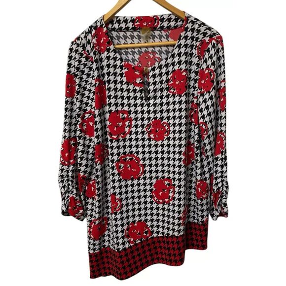 Anne Klein Tops - Anne Klein Women's Multi Color Blouse Size XL 3/4 Sleeve Asymmetrical Hem